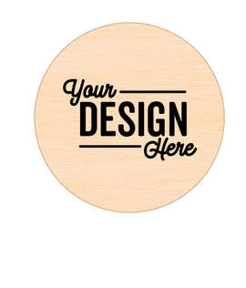 Laser Engraved 1" Round Wood Lapel Pin - Color: Maple
