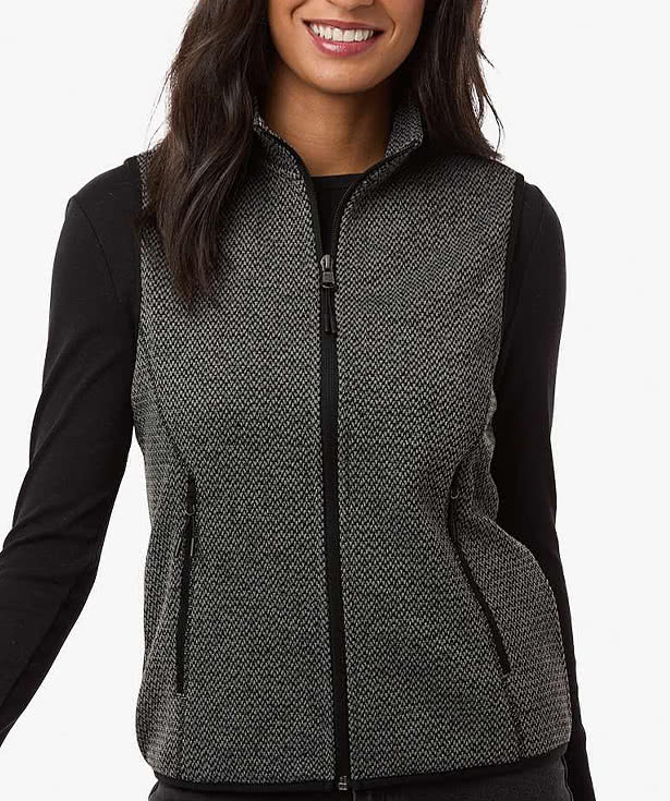 Custom North End Women's Jasper Jacquard Recycled Fleece Vest