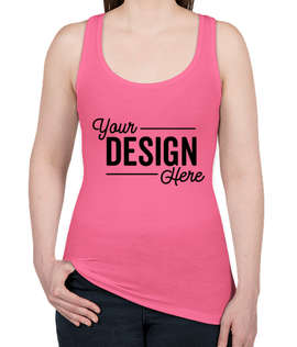 Next Level Women's Slim Fit Jersey Racerback Tank - Color: Hot Pink