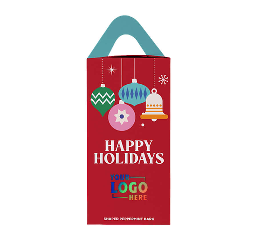10 Holiday Peppermint Barks with Gift Box in Trees