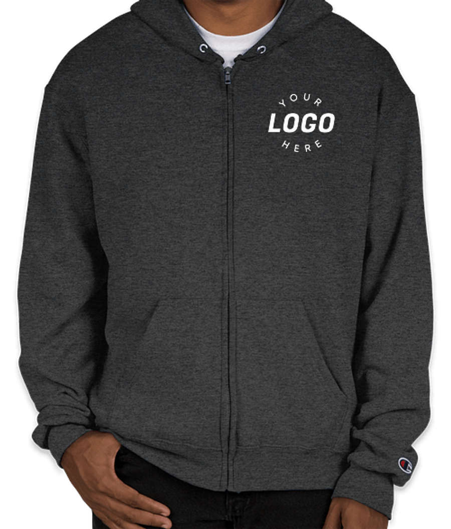Champion Powerblend Midweight Zip Hoodie in Charcoal Heather