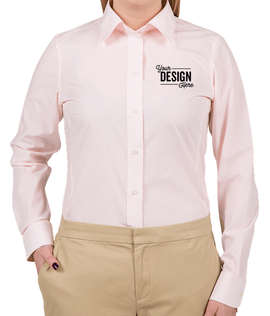 Devon & Jones Women's Banker Stripe Dress Shirt - Color: Pink