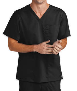 WonderWink Premiere Flex Stretch V-Neck Scrub Top - Color: Black