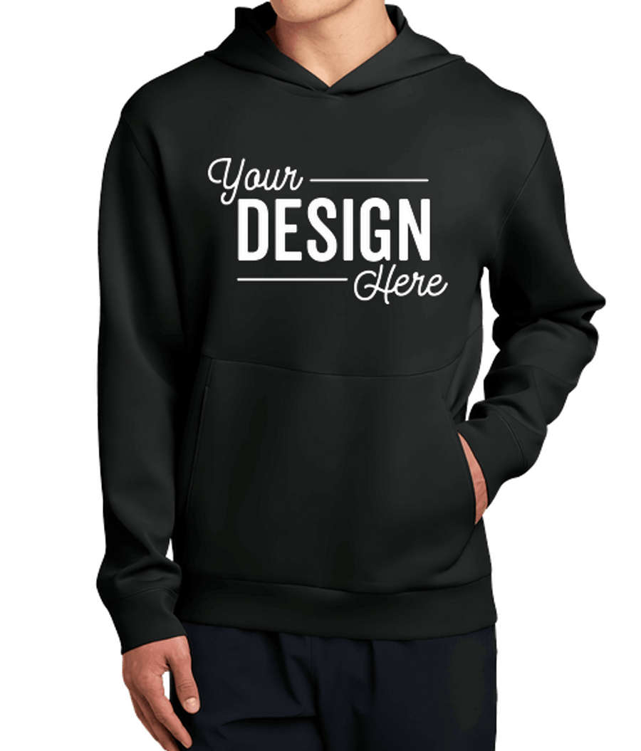 Sport-Tek Pro Perform Double Knit Performance Pullover Hoodie in Black