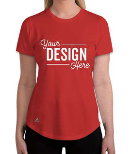 Adidas Women's Solid 100% Recycled UPF 50 Performance Shirt - Color: Power Red