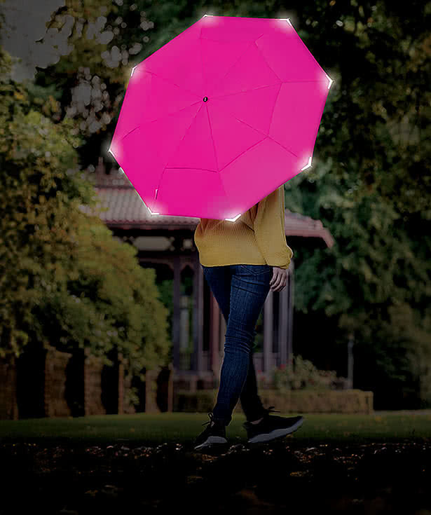 Full Color Shed Rain Walksafe 42" Arc Vented Auto-Open Compact Umbrella