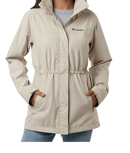 Columbia Women's Hikebound II Hooded Windbreaker Jacket - Printed in Dark Stone
