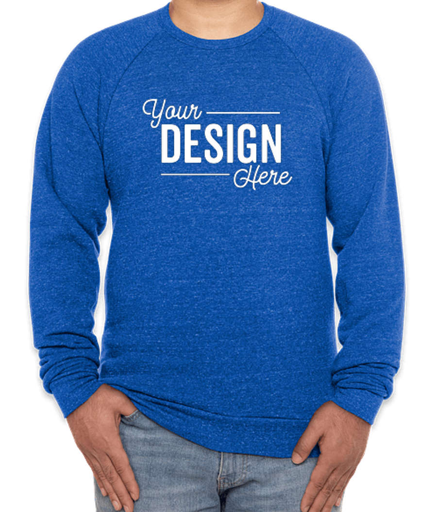 Royal Apparel USA-Made Tri-Blend Crewneck Sweatshirt in Tri Deep Royal