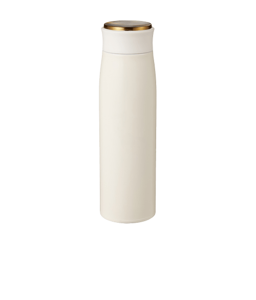 17 oz. Silhouette Insulated Stainless Steel Water Bottle with Golden Top in VINTAGE WHITE