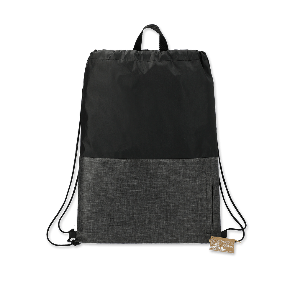Ash Zipper Recycled Drawstring Bag-default