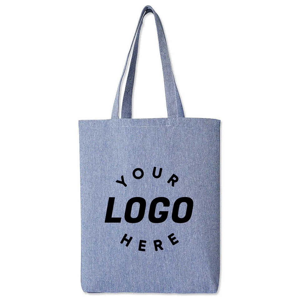 Medium Self-Fabric Handles Gusseted Recycled Canvas Tote Bag