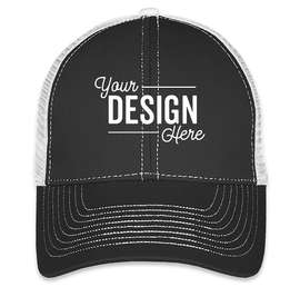 Mega Cap Contrast Stitch Trucker Hat - Color: Black / White