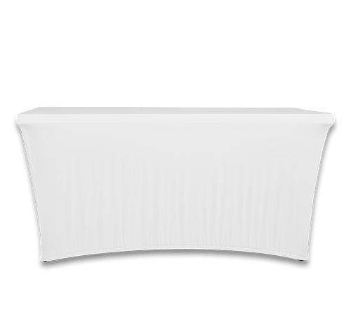 Full Color 6' Ultrafit Classic Stretch Tablecloth in White