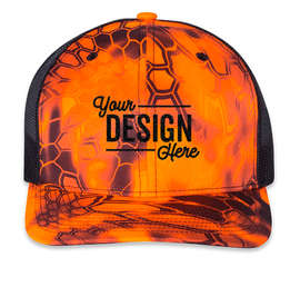 Richardson Patterned Snapback Trucker Hat - Color: Kryptek Inferno / Black