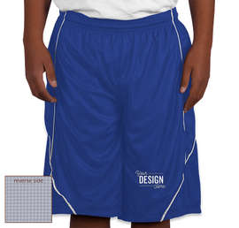 Sport-Tek Youth Micro-Mesh Reversible Contrast Shorts - Color: True Royal / White