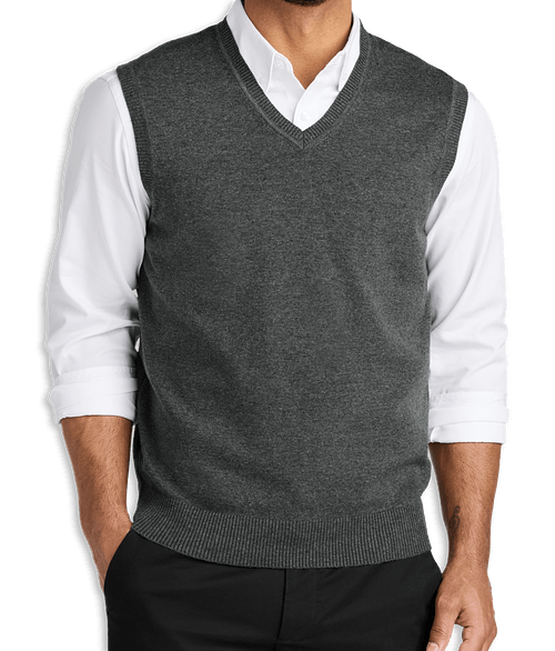 Port Authority Easy Care Sweater Vest in Charcoal Heather