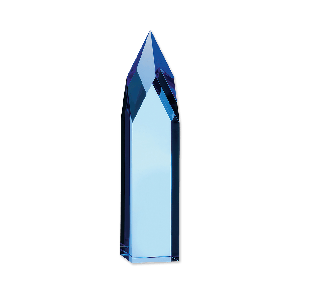 Laser Engraved Blue Ice Pillar Award-default