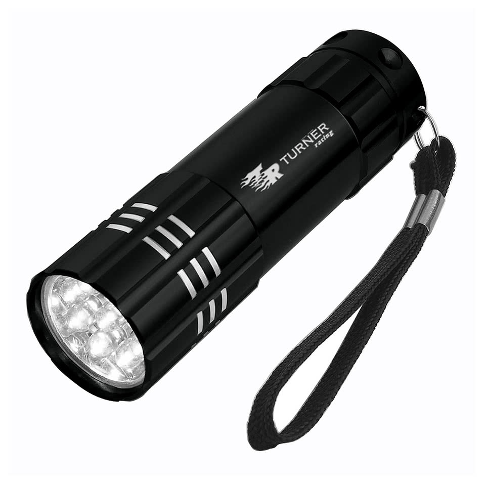 Laser Engraved Aluminum LED Flashlight with Strap