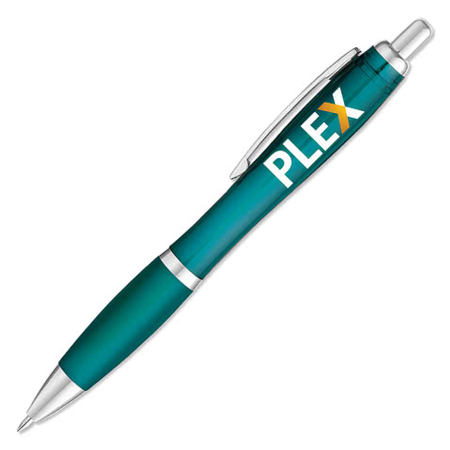 Curvaceous Translucent Ballpoint Pen (black ink) in Dark Purple
