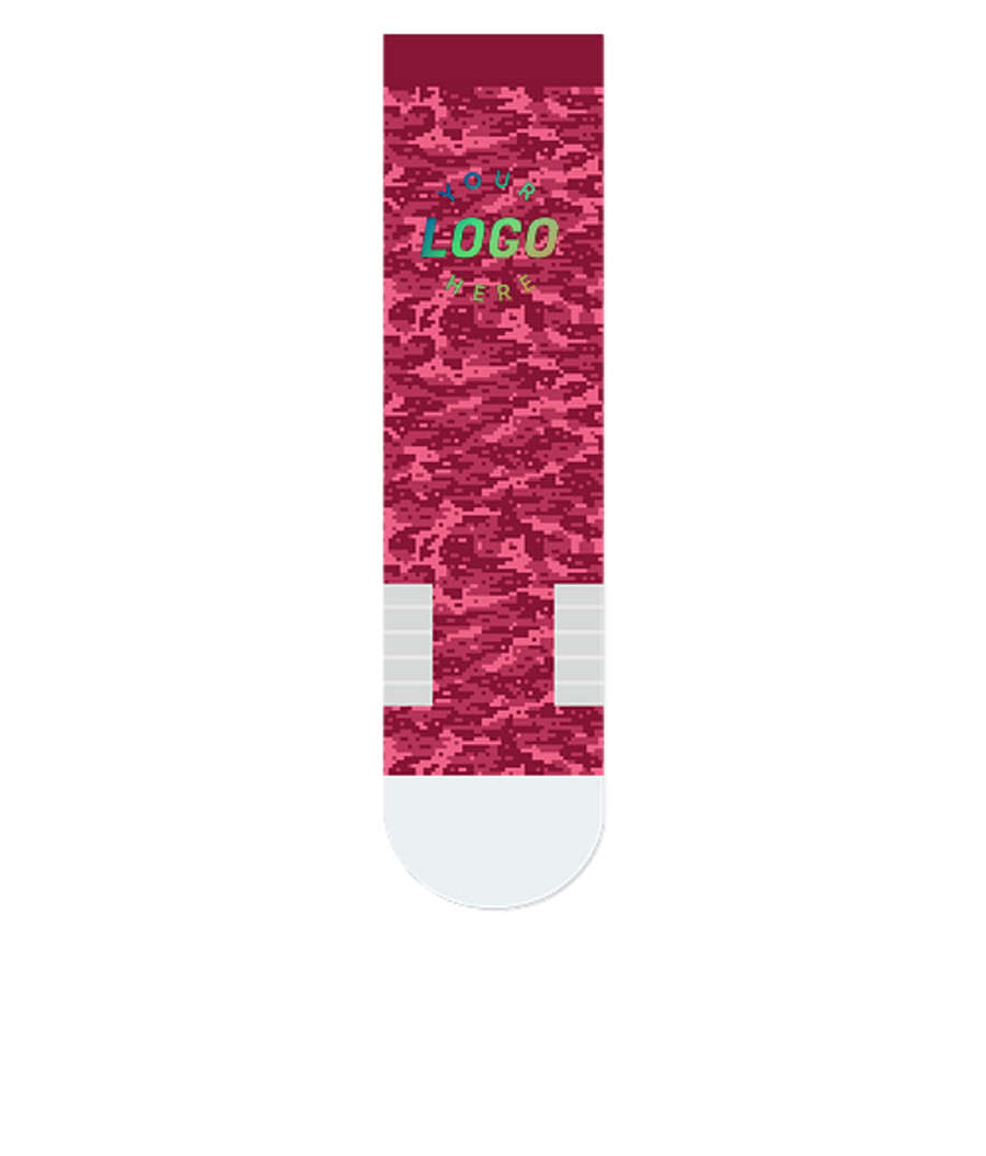 Digital Camo Premium Crew Socks in Red