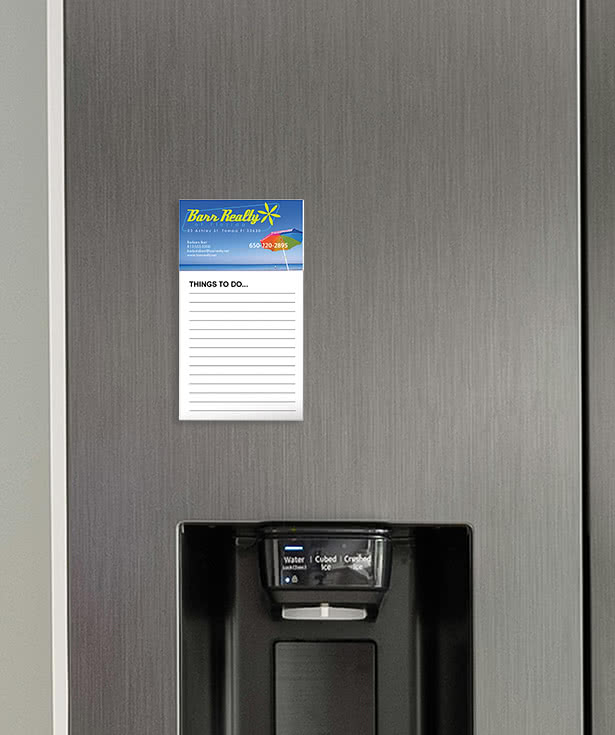 Business Card Magnet with 50-Sheet Notepad