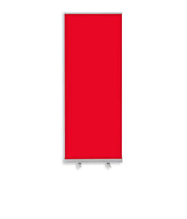 Full Color 31.5" x 83.5" Economy Retractable Banner Kit - Color: Red / Silver