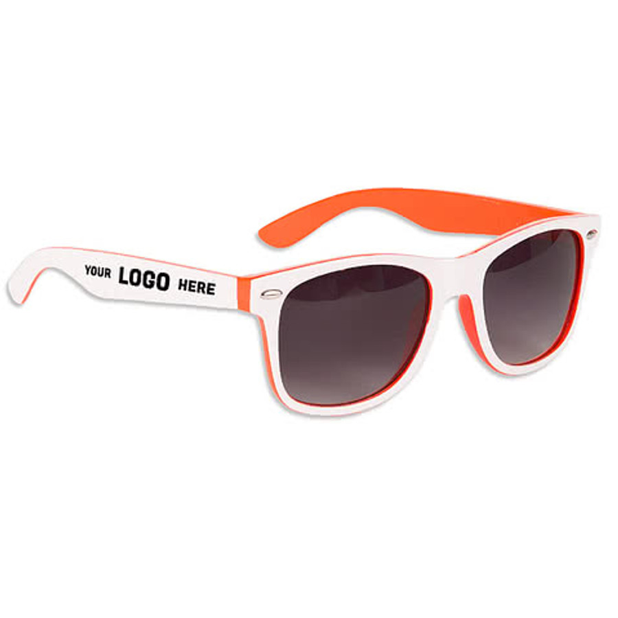 Two-Tone Malibu Sunglasses in Red / White