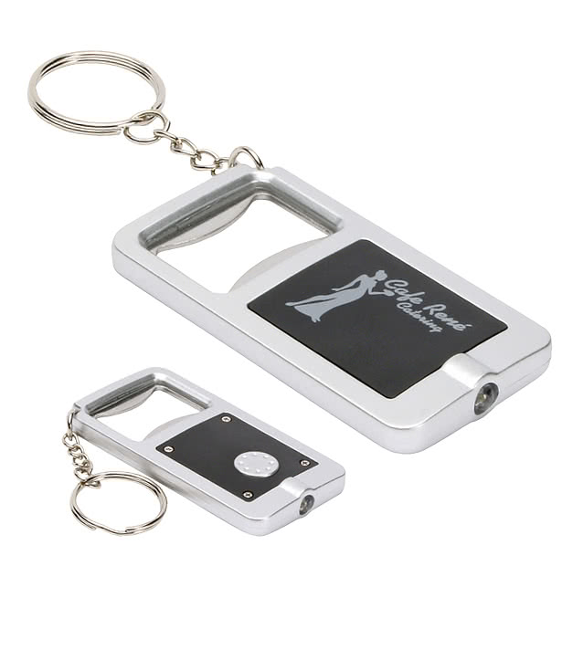 LED Flashlight Keychain with Bottle Opener