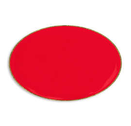 Oval Lapel Pin - Color: Red / Brass