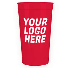 32 oz. Plastic Stadium Cup - Color: Red