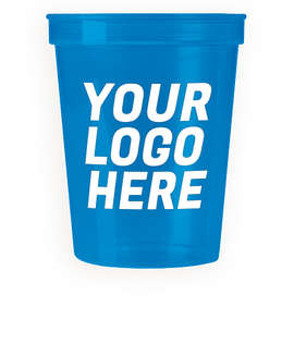 16 oz. Plastic Stadium Cup - Color: Translucent Blue