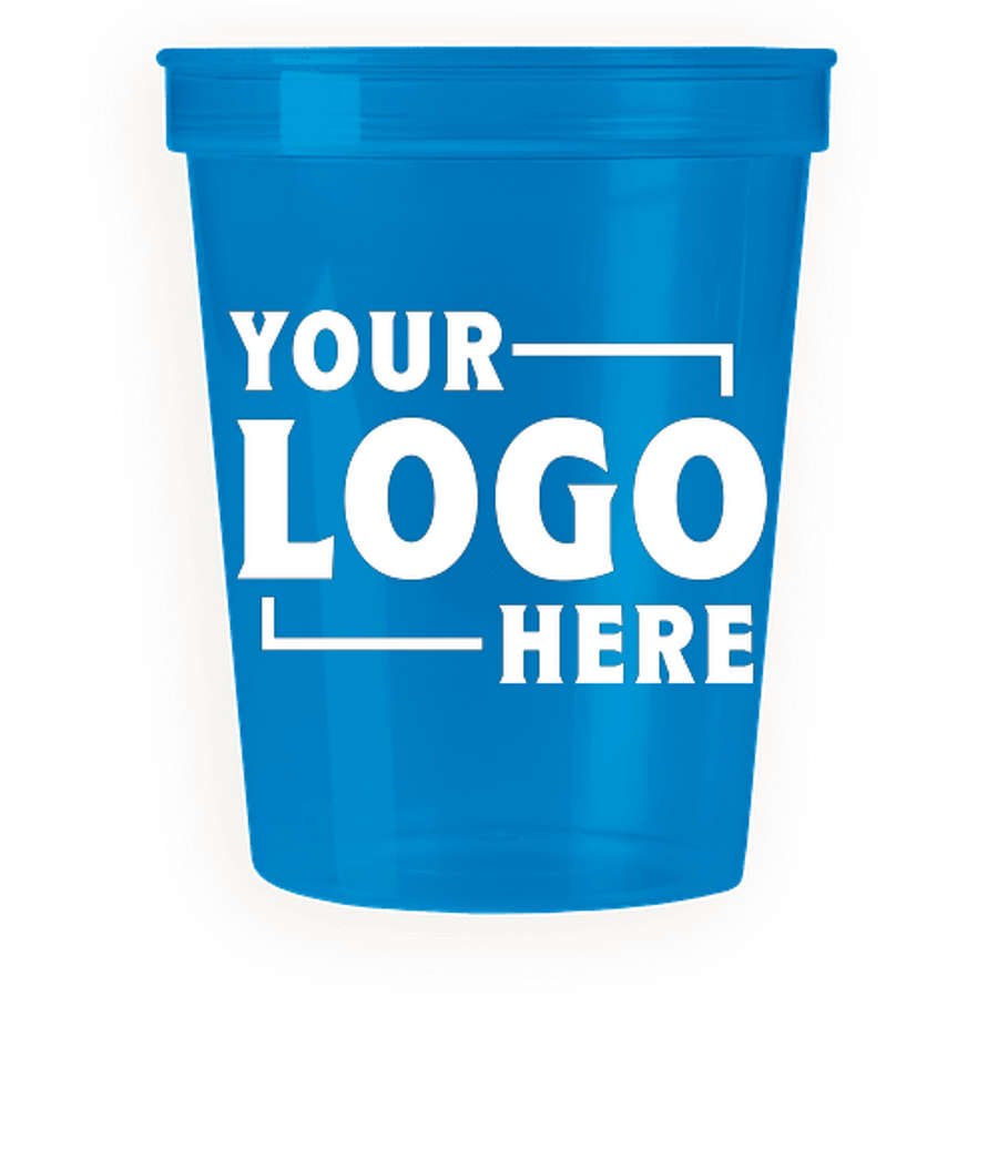 16 oz. Plastic Stadium Cup in Translucent Blue