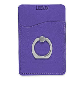 Debossed Tuscany Phone Wallet with Metal Ring Phone Stand - Color: Purple