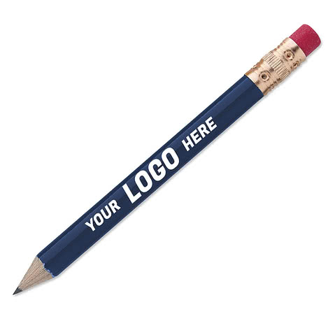 Round Wood Golf Pencil with Eraser