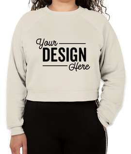 Bella + Canvas Women's Cropped Crewneck Sweatshirt - Color: Vintage White
