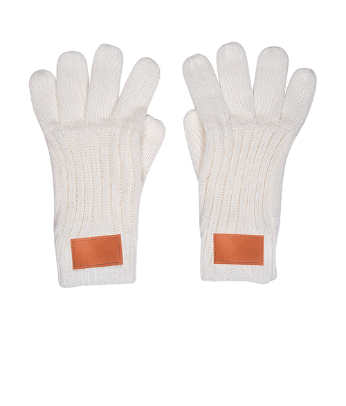 Rib Knit Gloves in CREAM