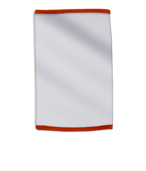 Full Color Premium Neck Gaiter in White with Orange