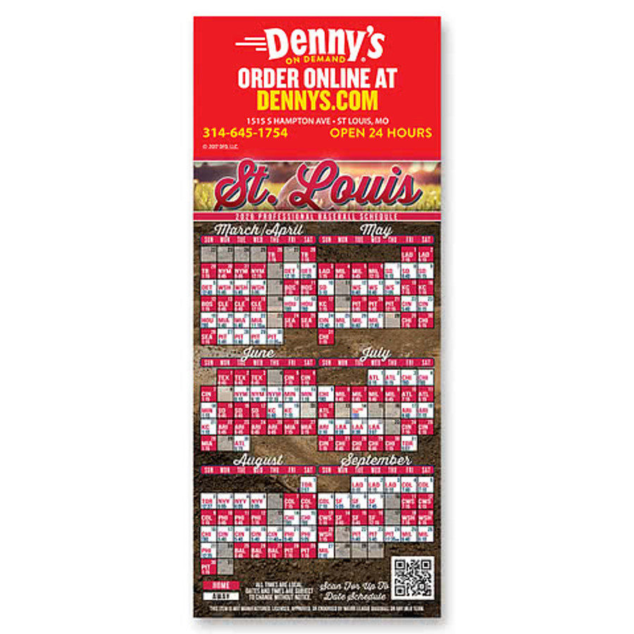 Baseball Schedule Magnet in .020 Thickness White w/ No Stock Artwork