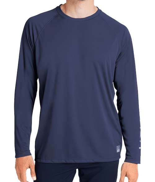 HUK LoPro Pursuit UPF 50 Long Sleeve Performance Shirt in Naval Academy