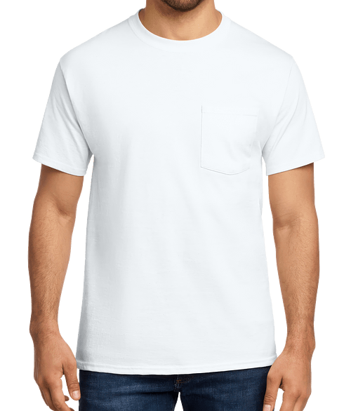 Port & Company Essential Pocket T-shirt in White