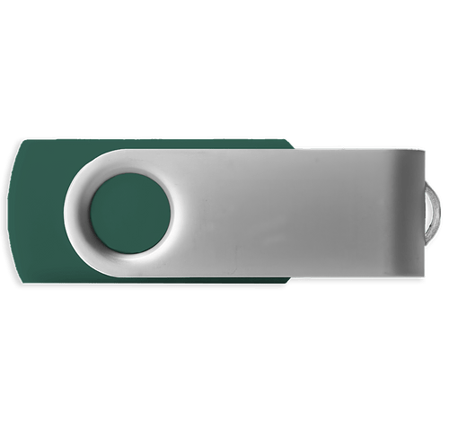 Full Color Silver Swivel Type-C USB Flash Drive 32GB in Dark Green