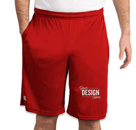 Russell Athletic Essential Performance Shorts with Pockets - Color: True Red