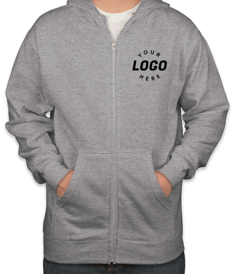 Independent Trading Zip Hoodie in Grey Heather
