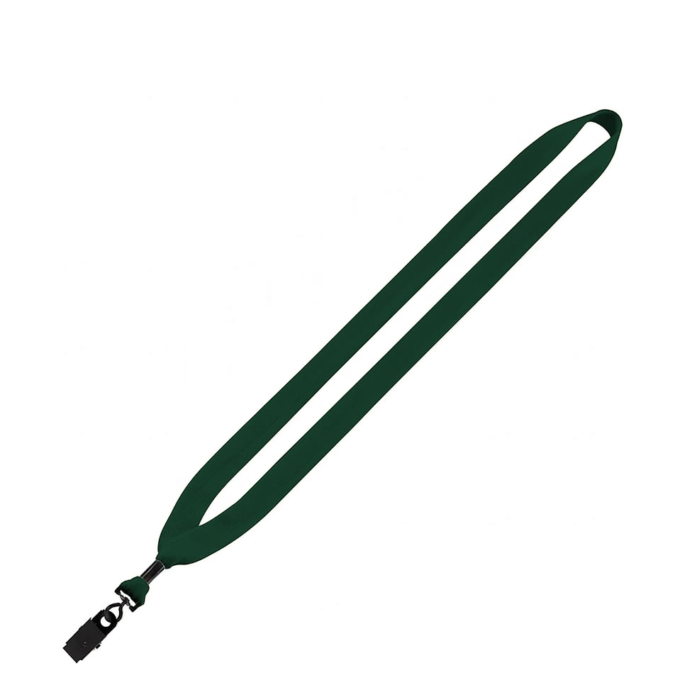 3/4" Cotton Lanyard with Metal Crimp and Bulldog Clip
