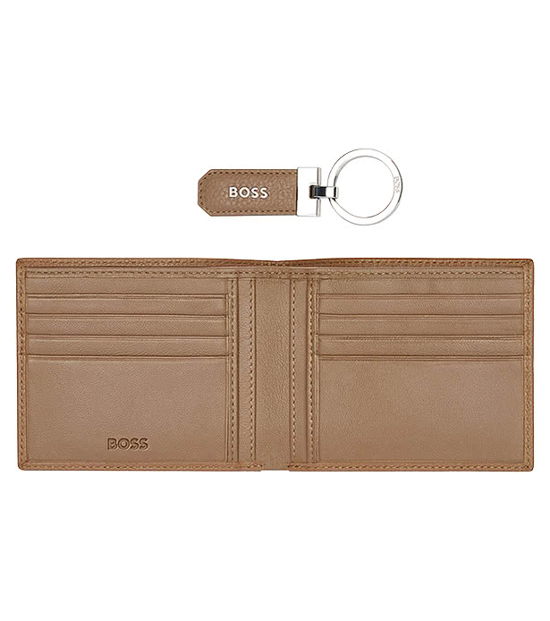 Hugo Boss Classic Grained Keychain & Wallet Set