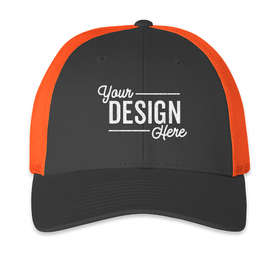 Richardson Stretch Fit Trucker Hat - Color: Charcoal / Neon Orange