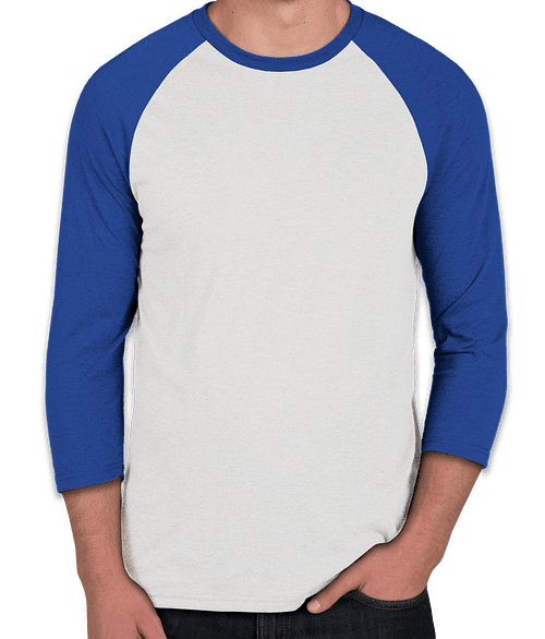 Custom Next Level Tri-Blend Raglan T-shirt - Design Long