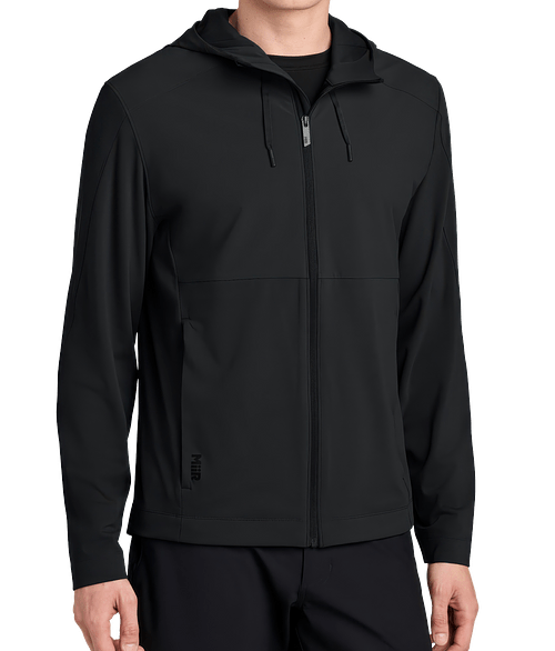MiiR Kivu Hybrid Full Zip Hooded Jacket in Pitch Black