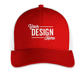 Outdoor Cap Low Profile Trucker Hat - Color: Red / White