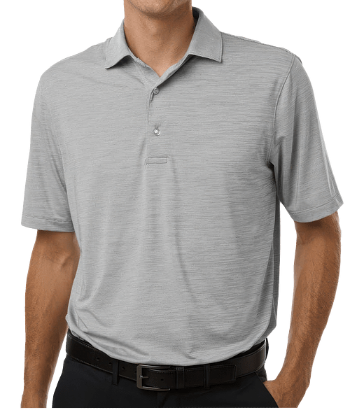 Paragon Bohemian Striped Heather Performance Polo - Printed in Black Heather